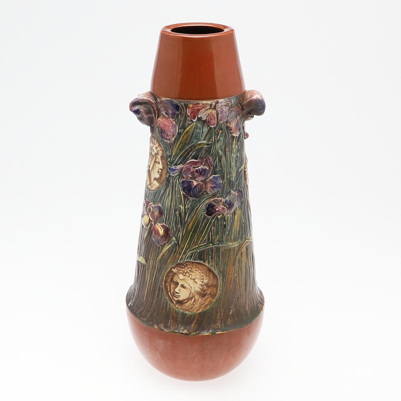BRETBY - LARGE VICTORIAN ART POTTERY VASE.