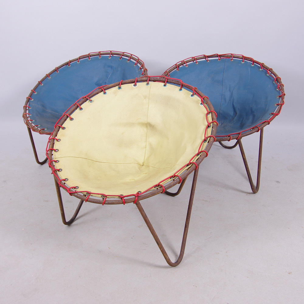 FÅTÖLJER, 3 stycken, 1900-talets mitt.