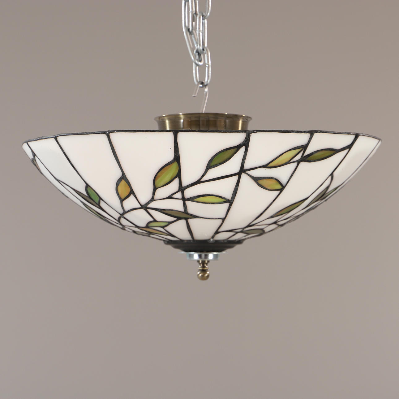 DECKENLEUCHTE, Tiffany-Stil, Glas/Metall, Nostalgie.