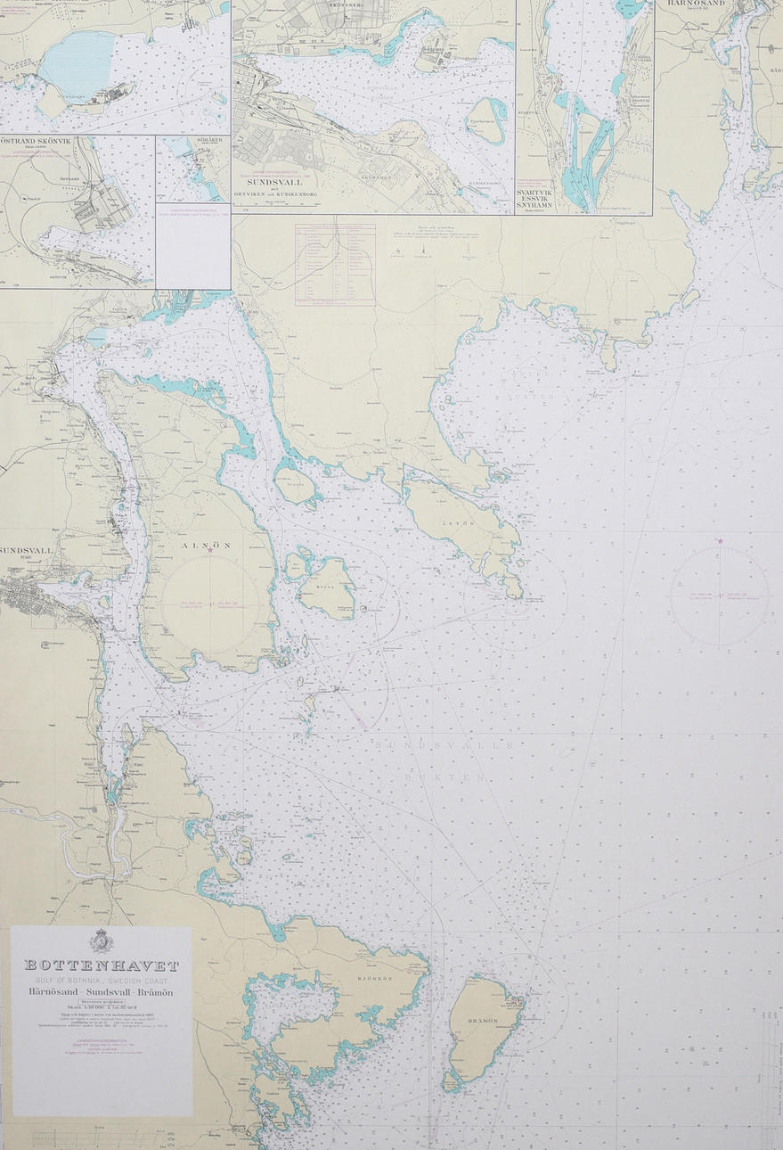 KARTTA, Selkämeri, Härnösand - Brämön. 1937.