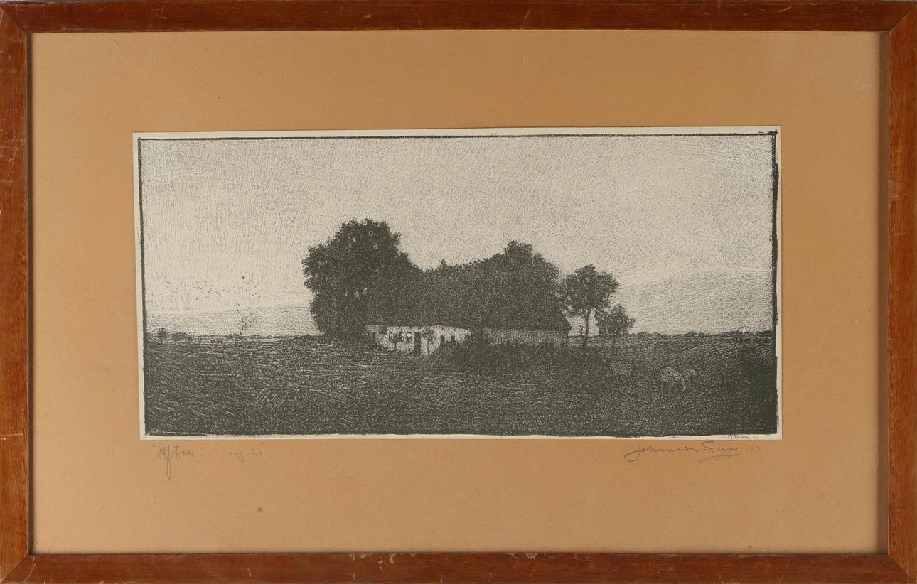 EMIL JOHANSSON-THOR. "Afton", originallitografi, signerad Johansson-thor.