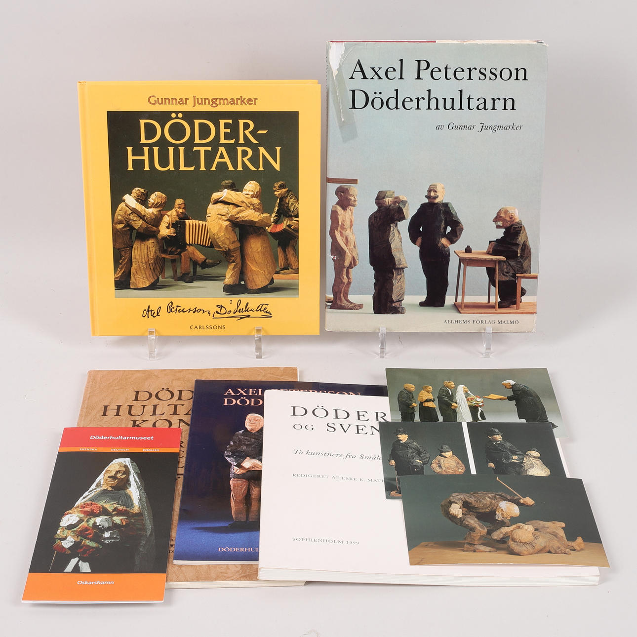 KONSTBÖCKER, 5 st, Axel Pettersson, Döderhultarn.