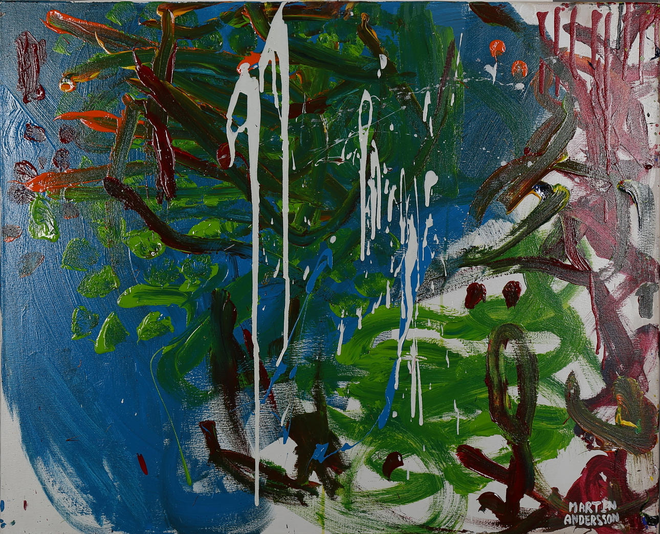 MARTIN ANDERSSON. Acrylic on canvas, color composition, signed Martin Andersson.