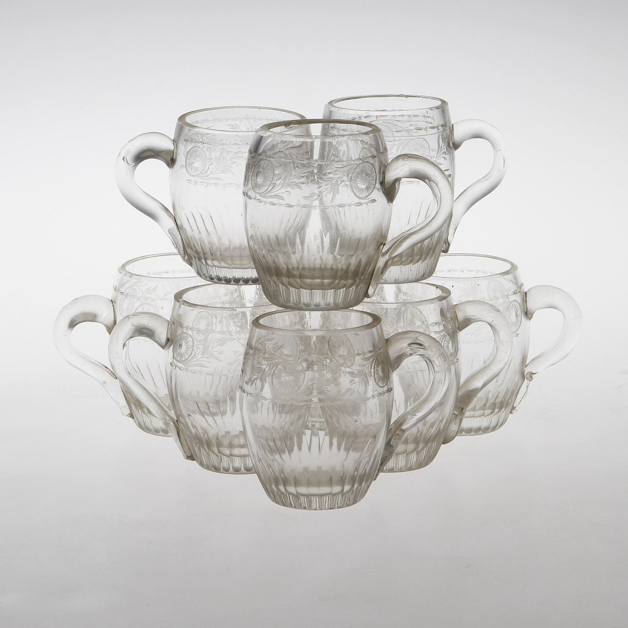 PUNSCHGLAS, 9 st, 1900-tal.