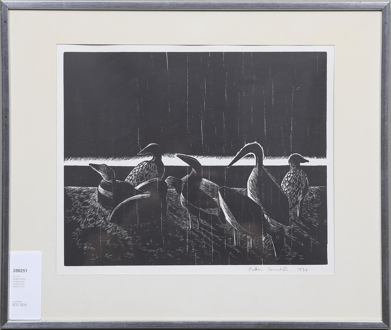 PETTER ZENNSTRÖM. Linoleumsnitt, signerad och daterad 1976.