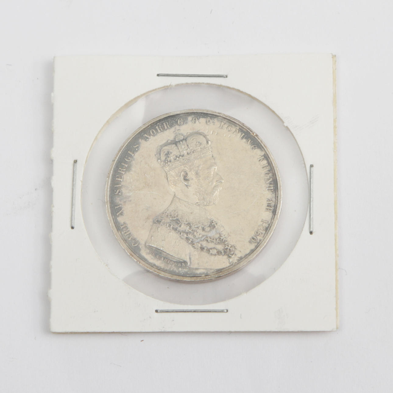 MONEDA DE FUNDICIÓN, plata, Carl XV, 1860.