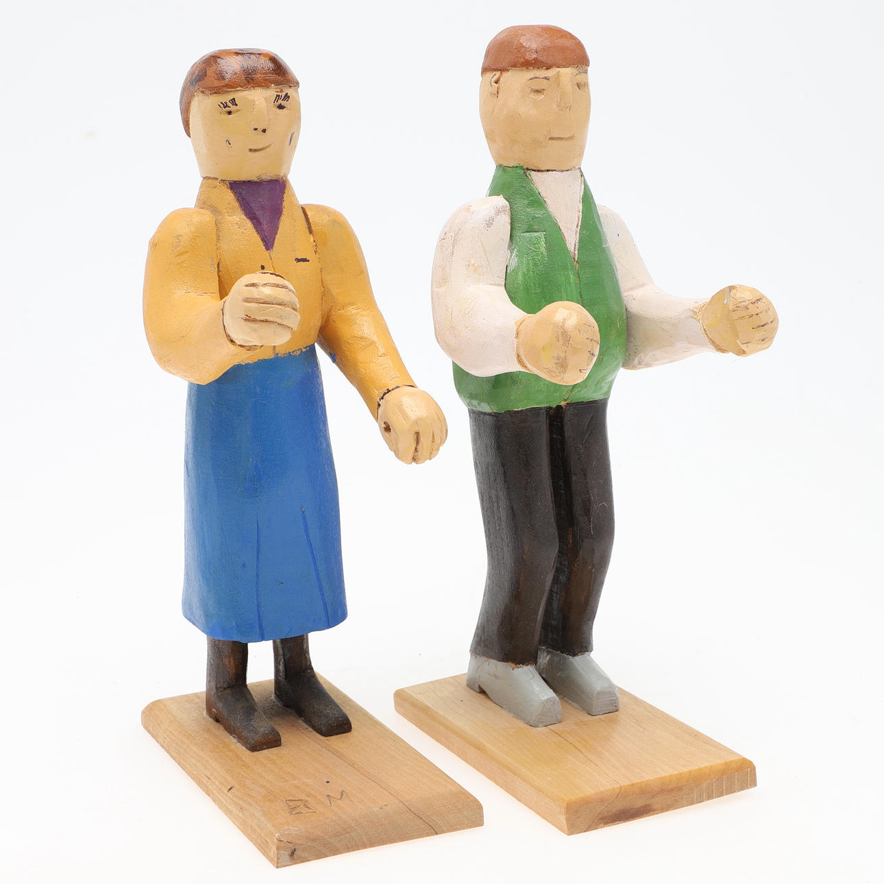 BERTIL MOBERG. Holzfiguren, 2 Stk., 2004, signiert.