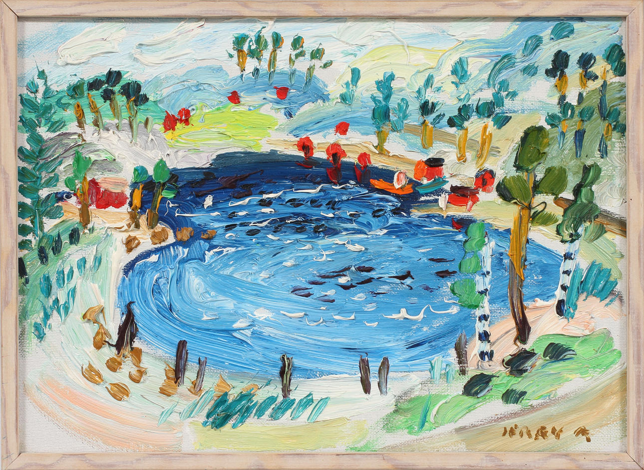 JERRY ANDERSSON. Sjölandskap, olja på duk, signerad Jerry A.