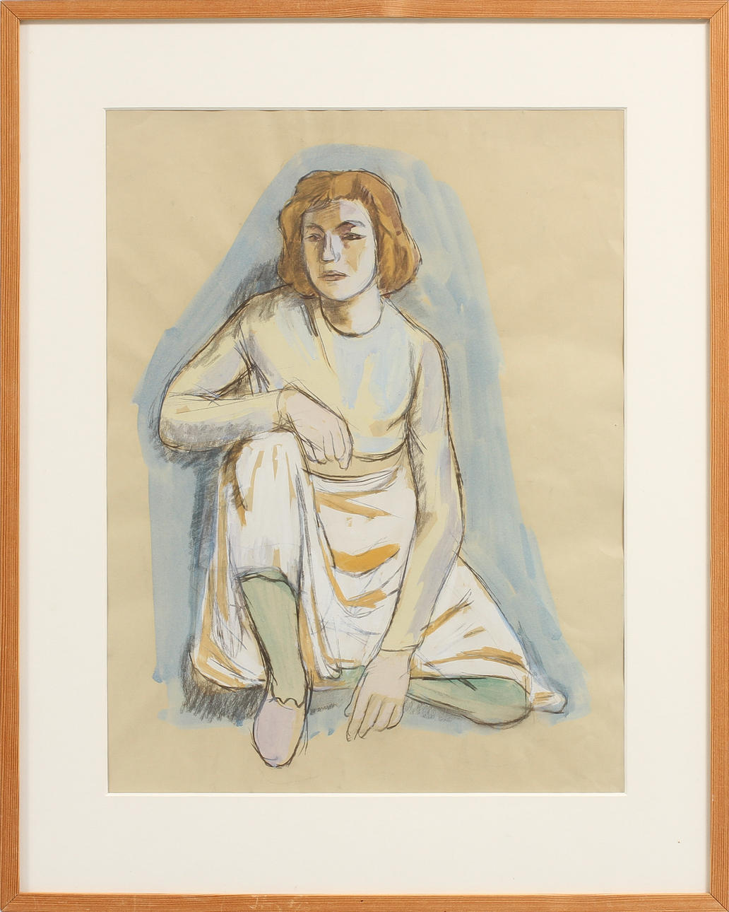 NILS NILSSON. Porträtt, blandteknik.