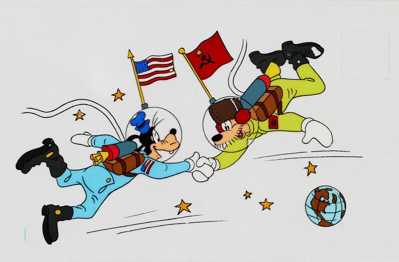 WALT DISNEY STUDIOS. Original tegning til bog, Fedtmule "Cards & Book".