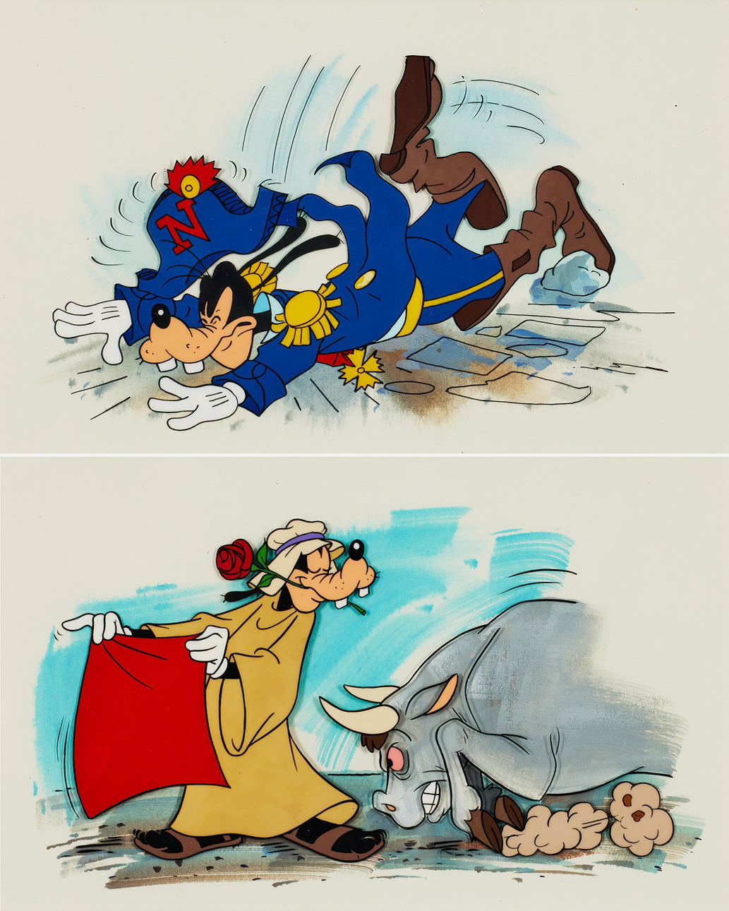 WALT DISNEY STUDIOS. To originale tegninger til bogen Fedtmule.