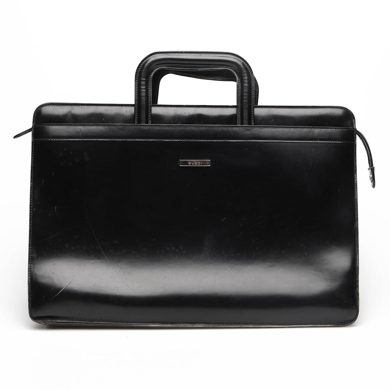 GUCCI Aktentasche, schwarzes Leder.