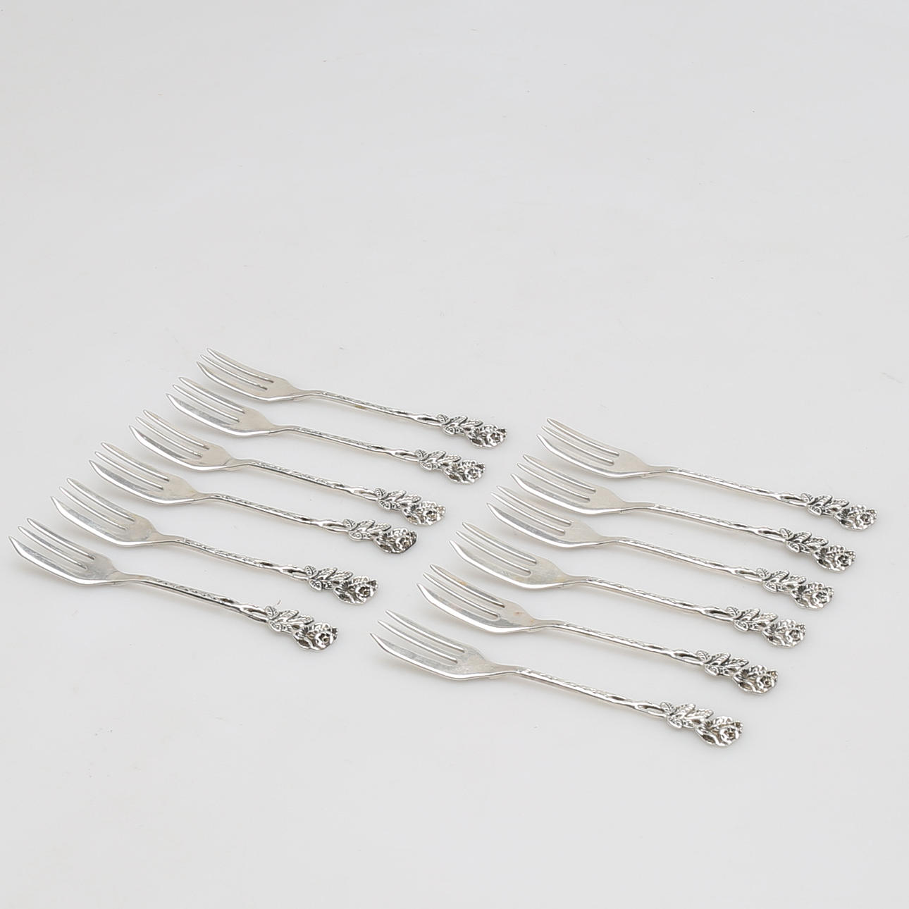 BAKELSEGAFFLAR, 12 st, silver, Gewe Silvervarufabrik, Malmö.