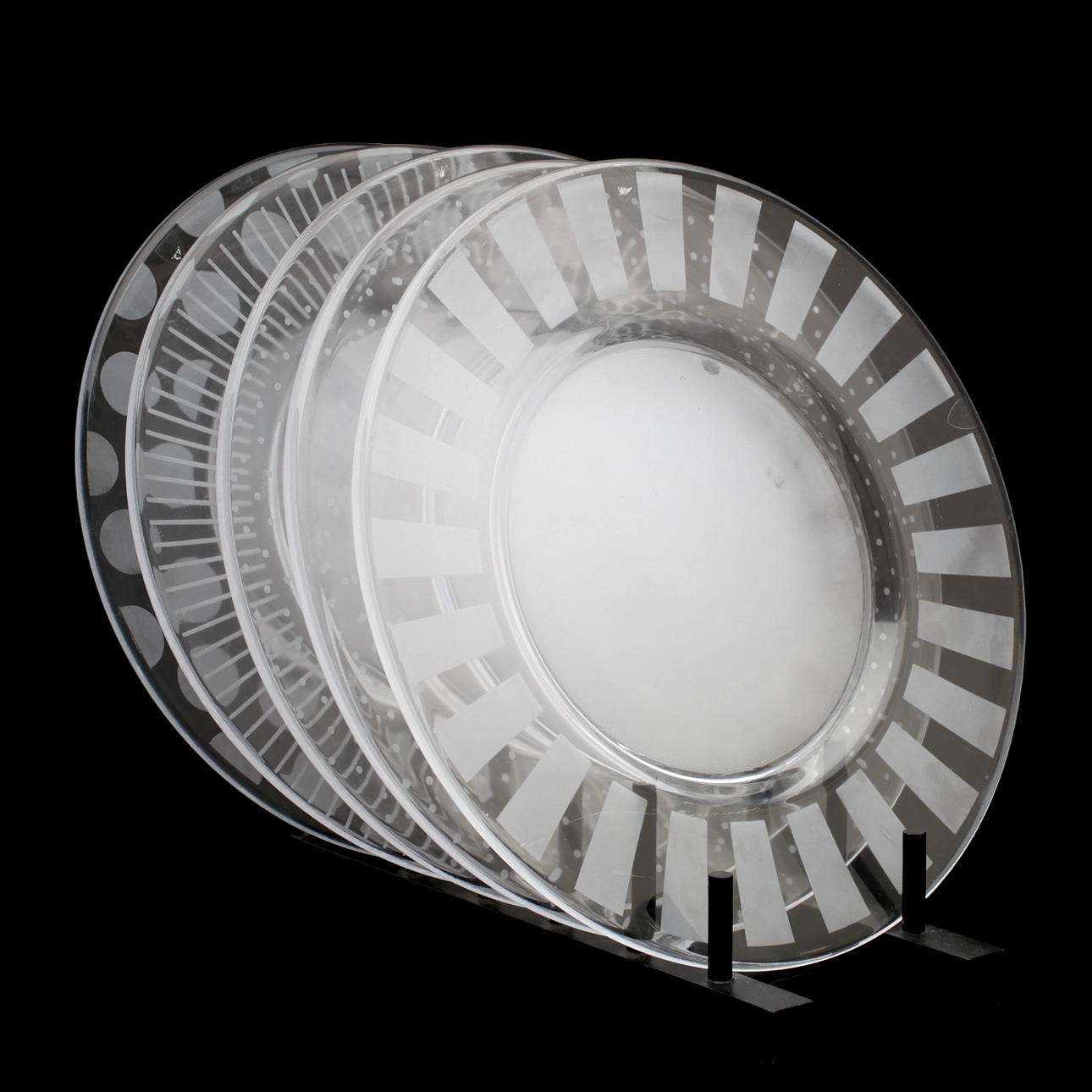 TALLRIKAR, 9 st, glas, Orrefors.