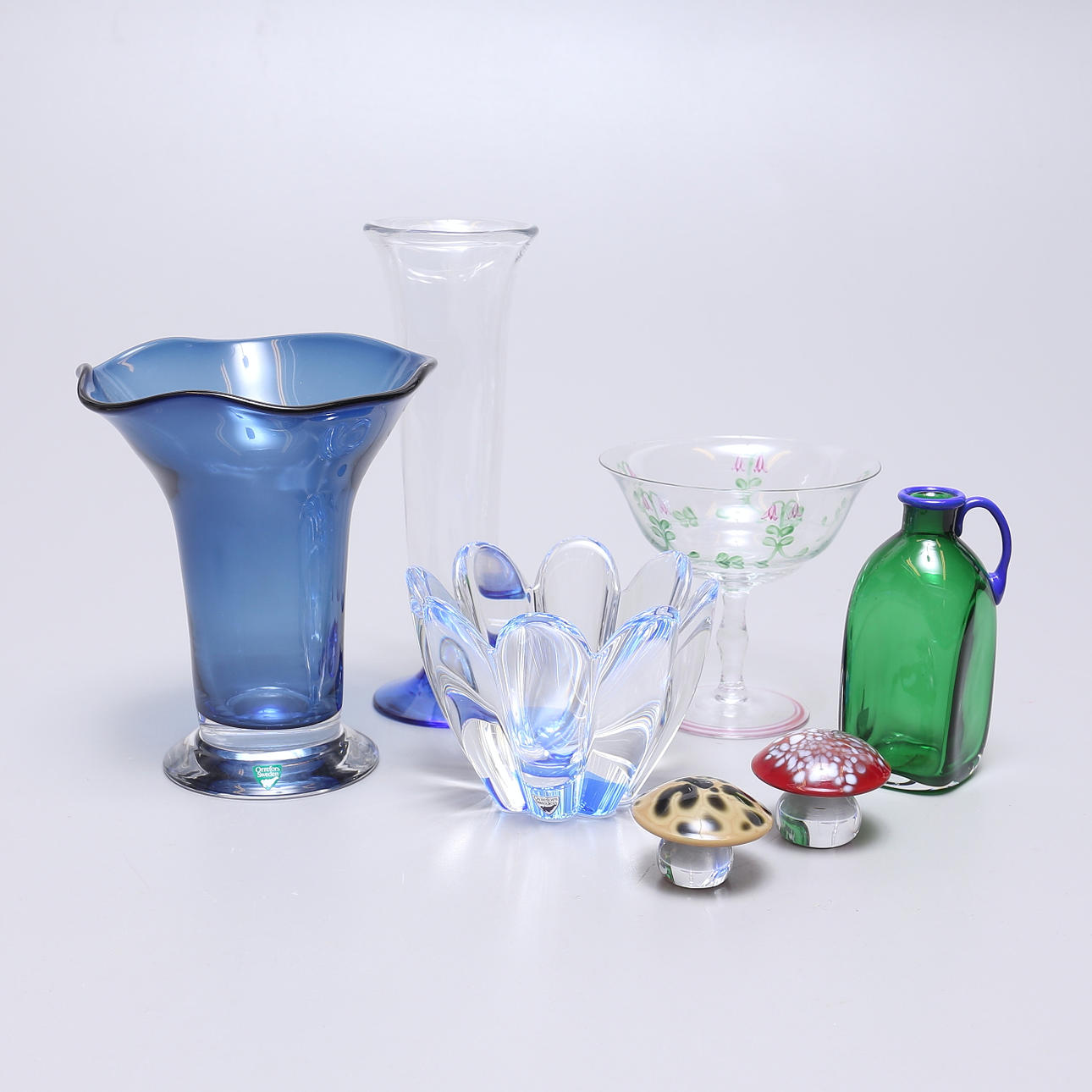 KONSTGLAS, 7 delar, Orrefors.