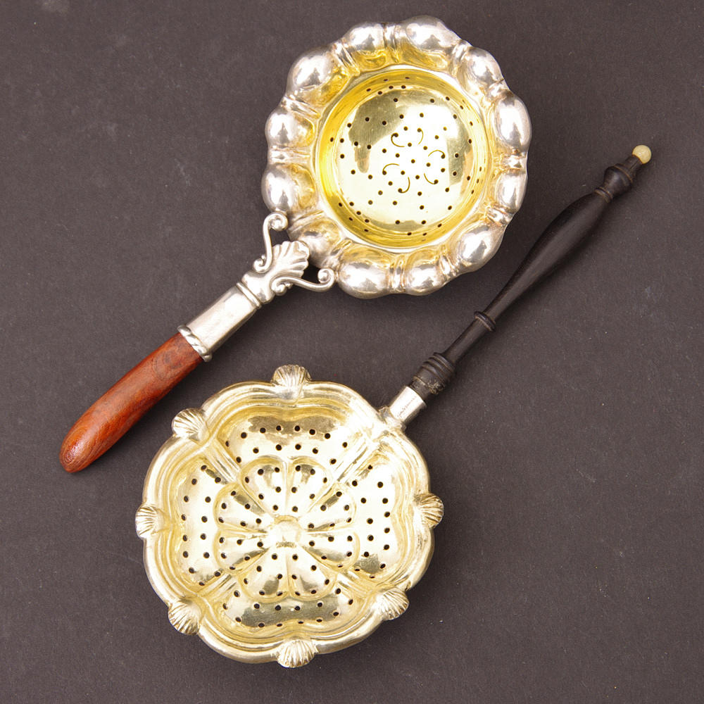 STRÖARE, 2 stycken, silver/nysilver, 1800-tal.