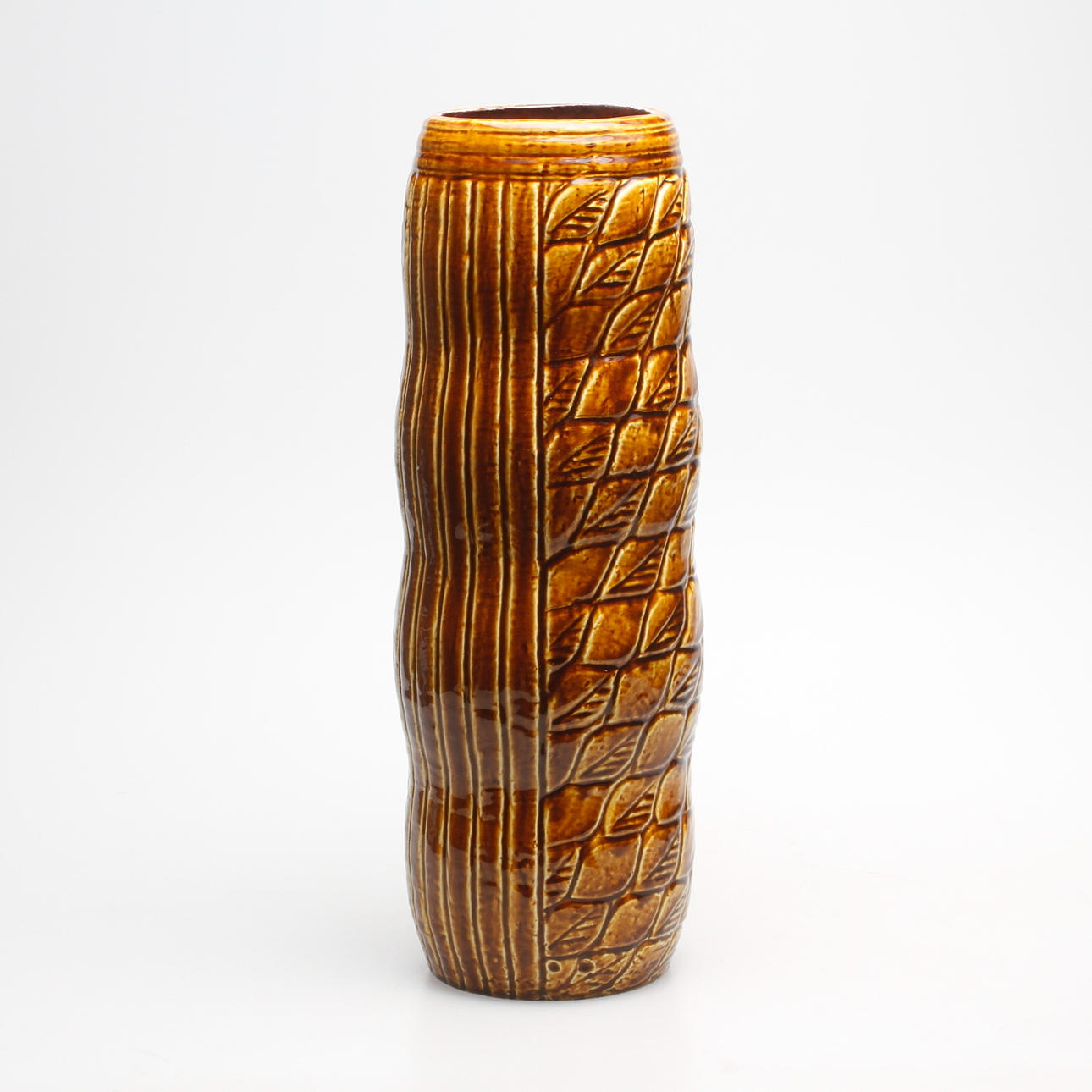 GOLVVAS, chamotterat stengods, Gunnar Nylund, Rörstrand, stämpelsignerad R SWEDEN GN.