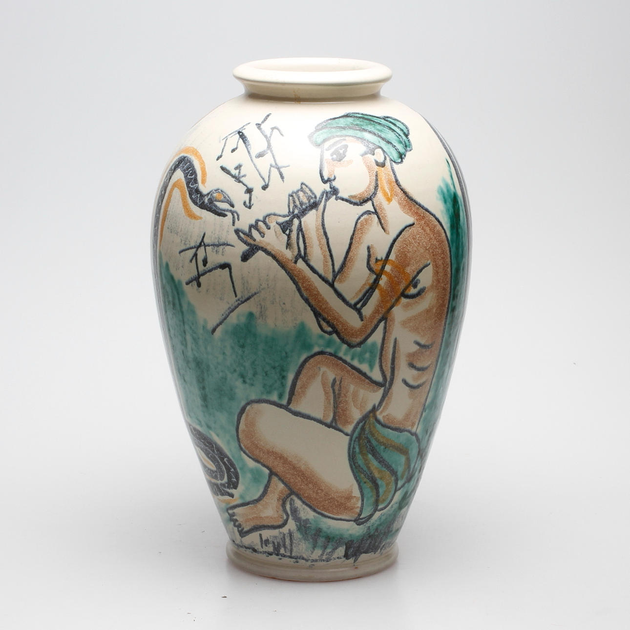 GOLVVAS, keramik, Mette Doller, Andersson & Johansson / Höganäs Keramik 1920-58, signerad.