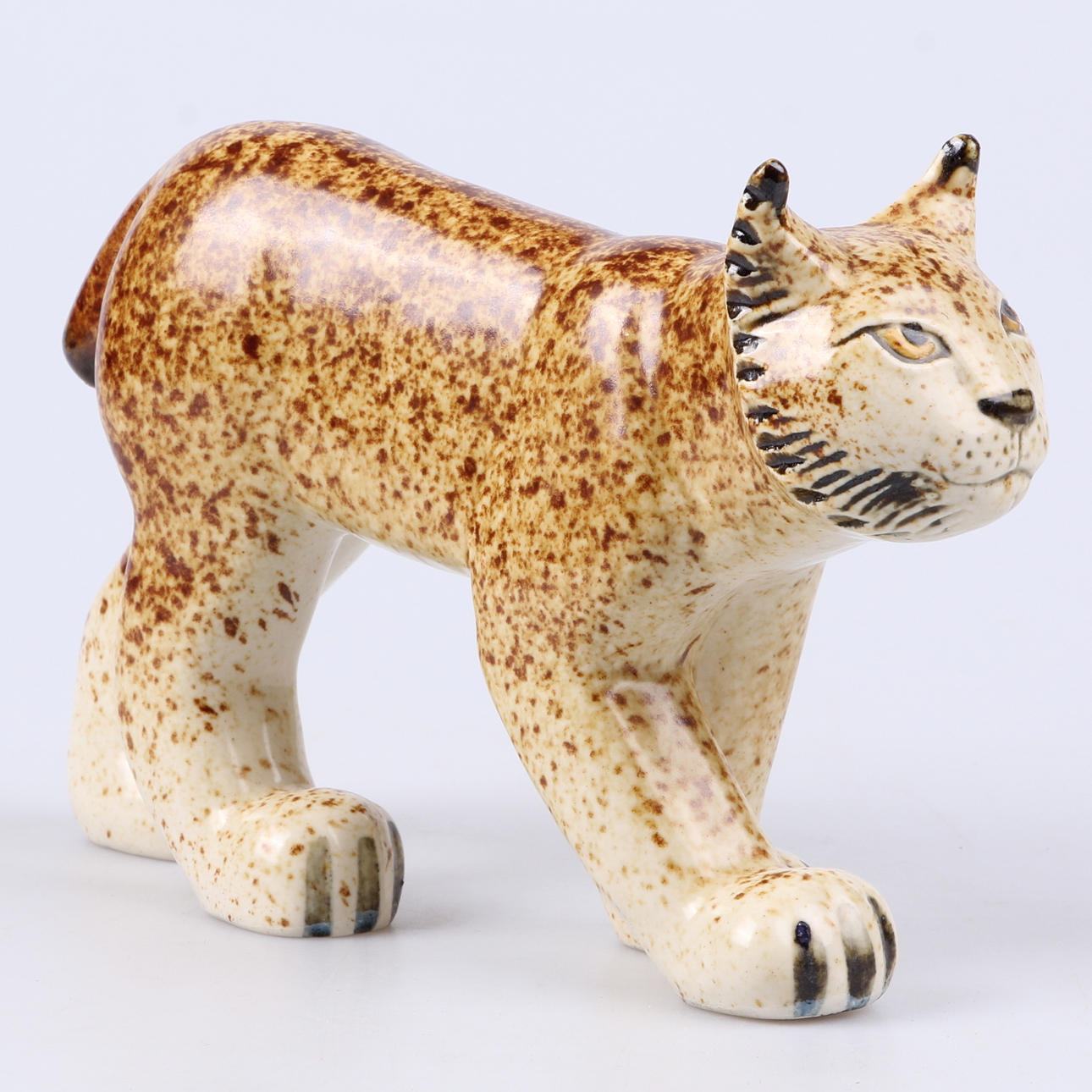 FIGURIN, stengods, Lodjur, Lisa Larson, Gustavsberg för WWF.