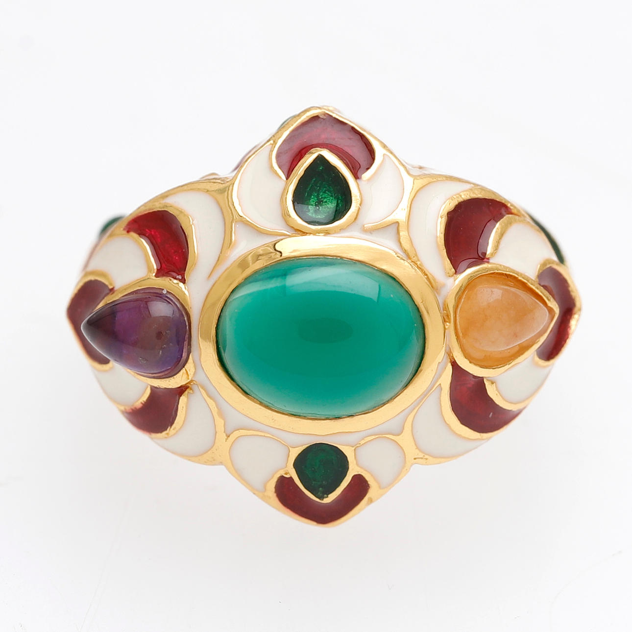 Emalj och strass ring.