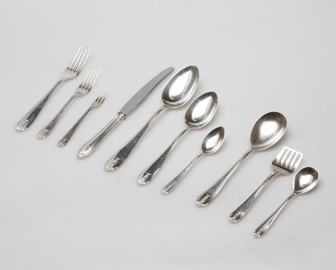 BESTICK, nysilver, 63 delar, "Vasa", 1900-tal.