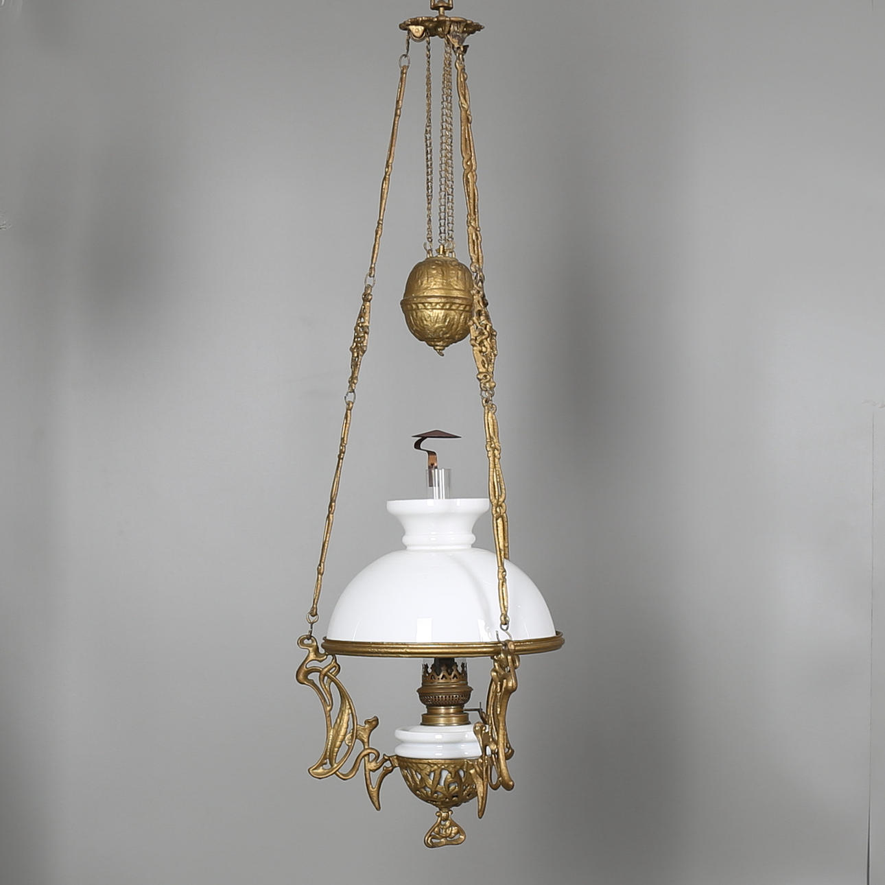 TAKFOTOGENLAMPA, metall/glas, sekelskiftet 1900.
