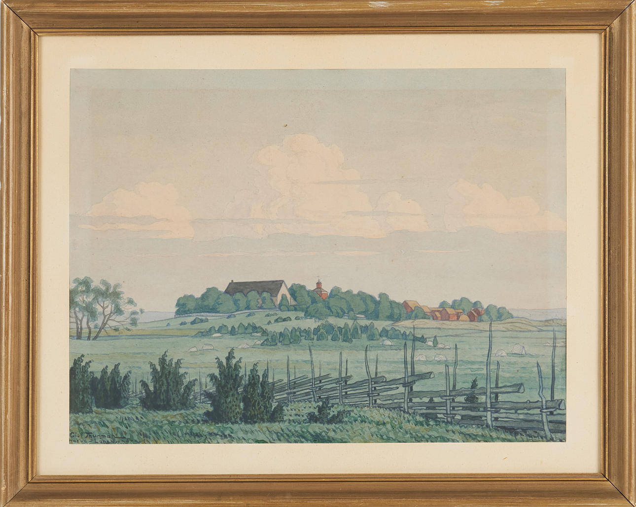 OLOF THUNMAN ( 1879-1944). " Husby-Långhundra kyrka i Uppland ...
