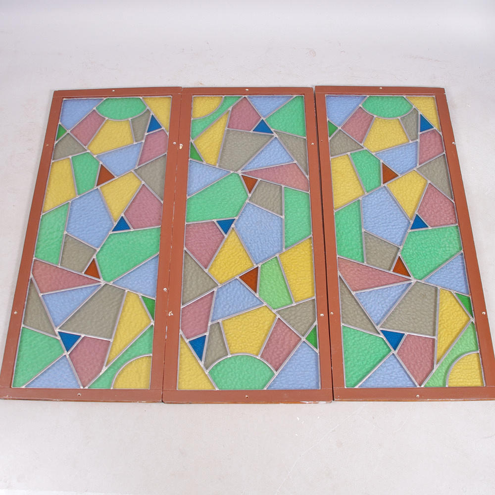 FÖNSTER, 3 stycken, blyinfattat glas.