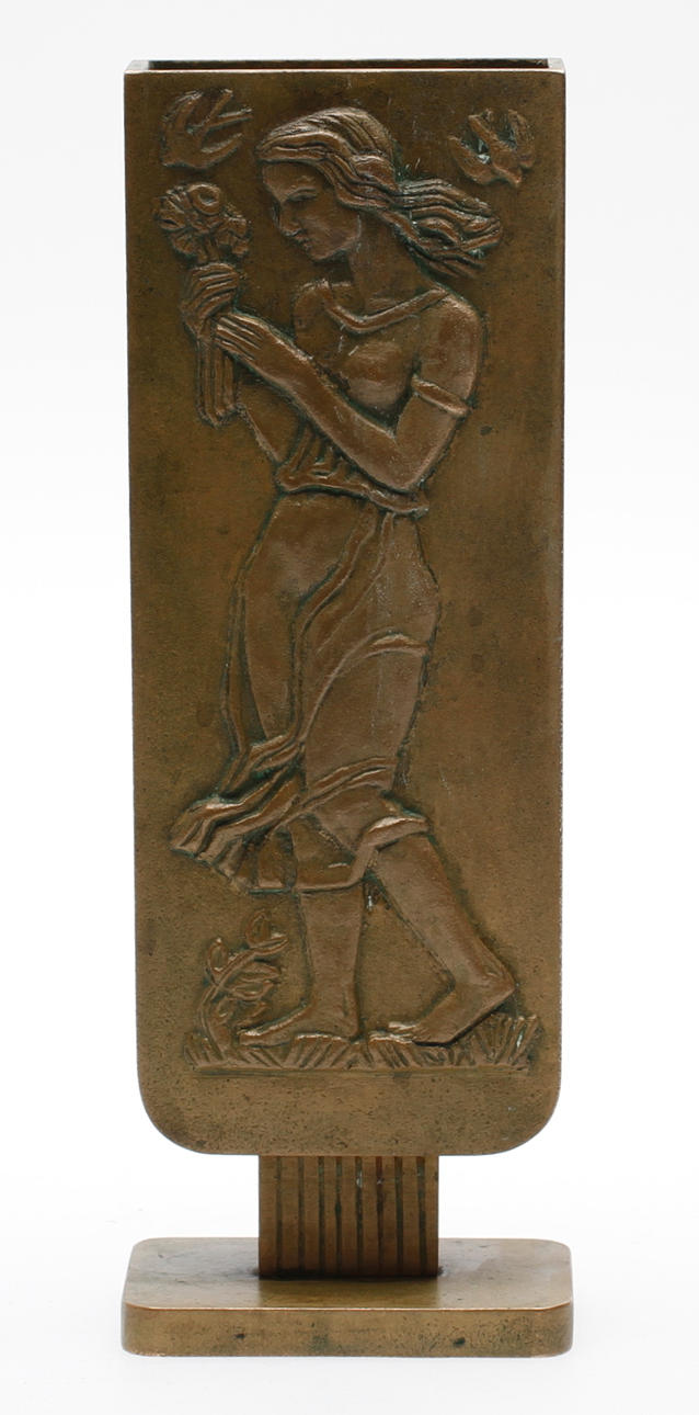 VAS, brons, Oscar Antonsson, Athena, Ystad, 1940-tal.