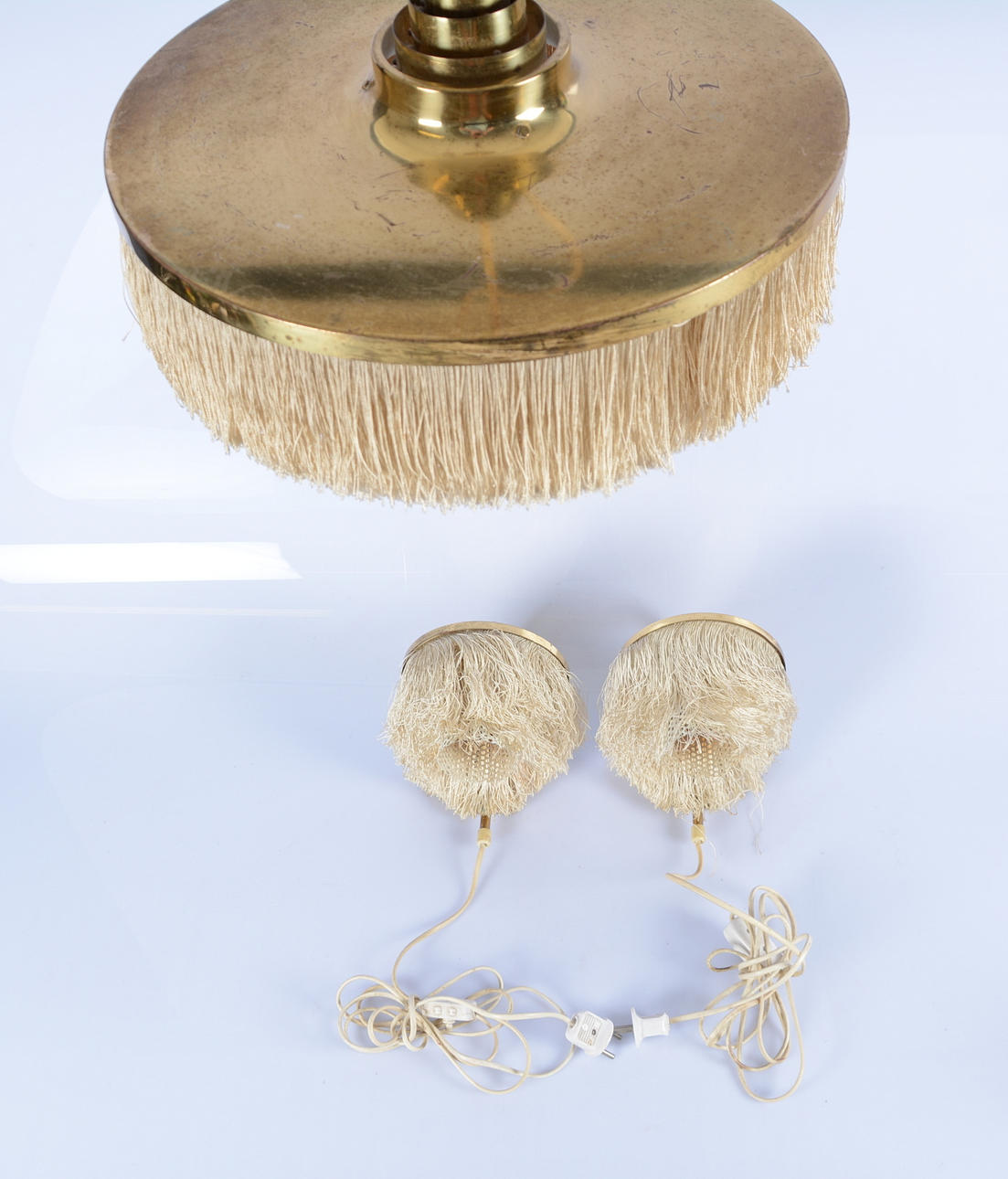 TAKLAMPA samt 2 LAMPETTER. Hans-Agne Jakobsson, Markaryd. 1900-talets andra hälft.