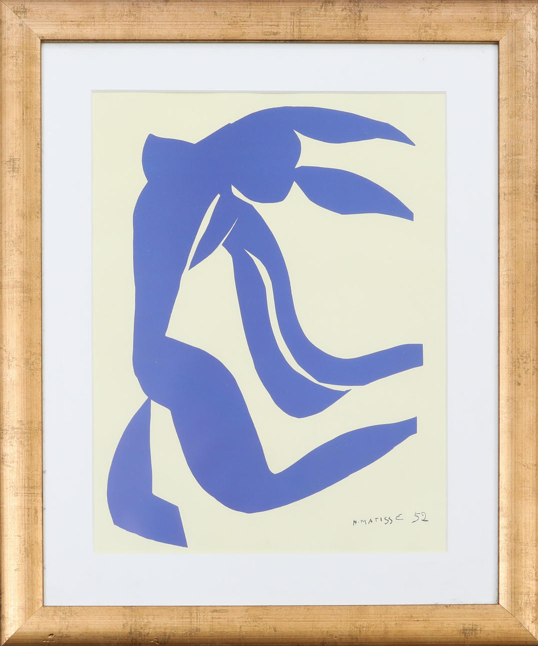 HENRI MATISSE. EFTER. tryck, signerad i tryck, "Nu bleu".