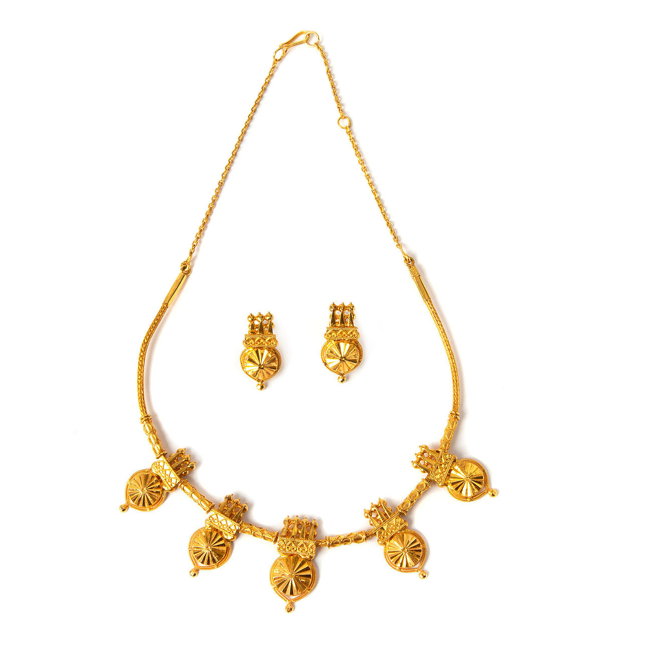 SET, 18 Karat Gold, Indien, 1900.