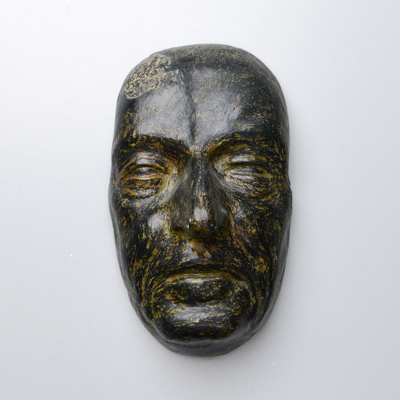 SKULPTUR, sandsynligvis dødsmaske, gips.