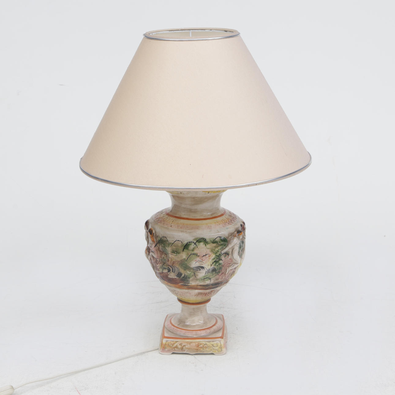 TABLE LAMP, porcelain, Capodimonte, Italy.