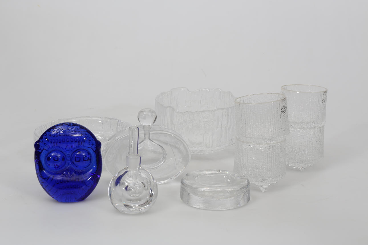 GLASFÖREMÅL, 10 delar, bland annat Iittala.