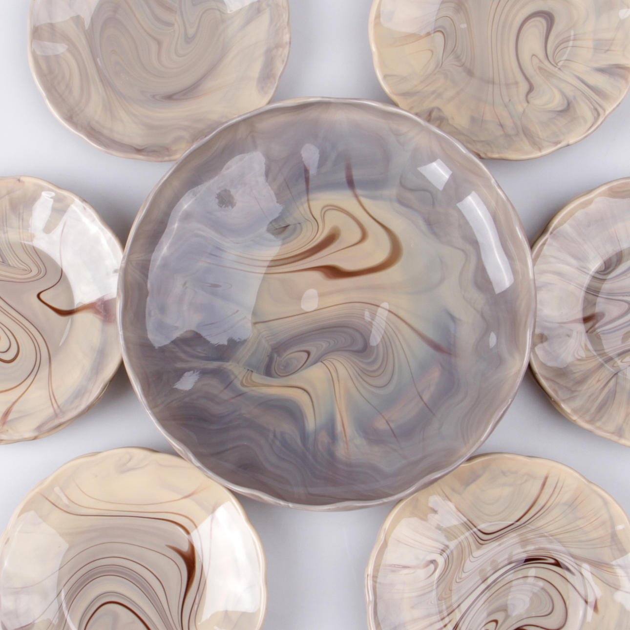 FRUKTSERVIS, 12 delar, glas, 1900-tal.