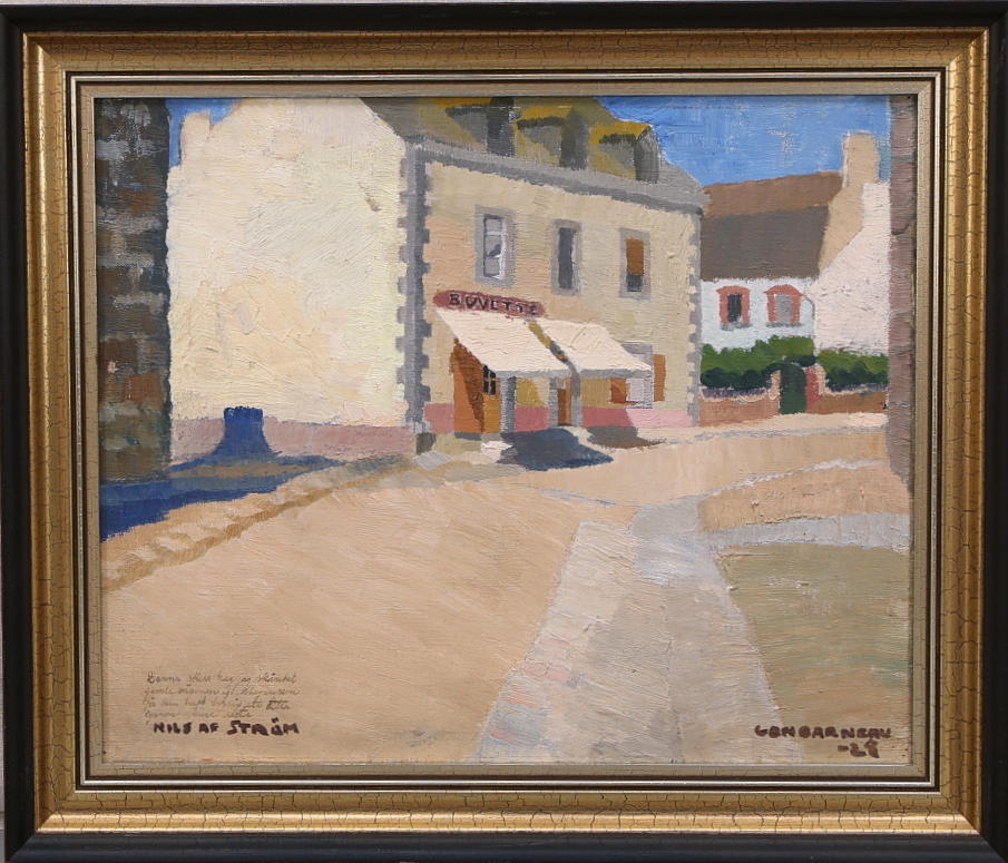 NILS AF STRÖM. Olja på duk, "Persiennerna" Concarneau -28, signerad.