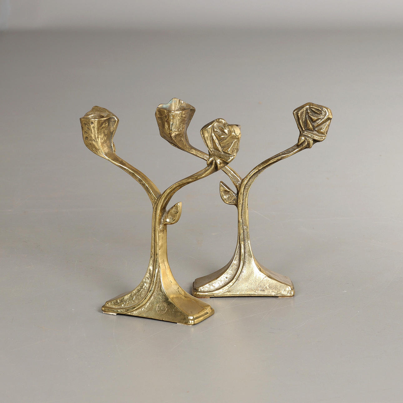 CANDLESTICKS, 1 pair, Art Nouveau style.