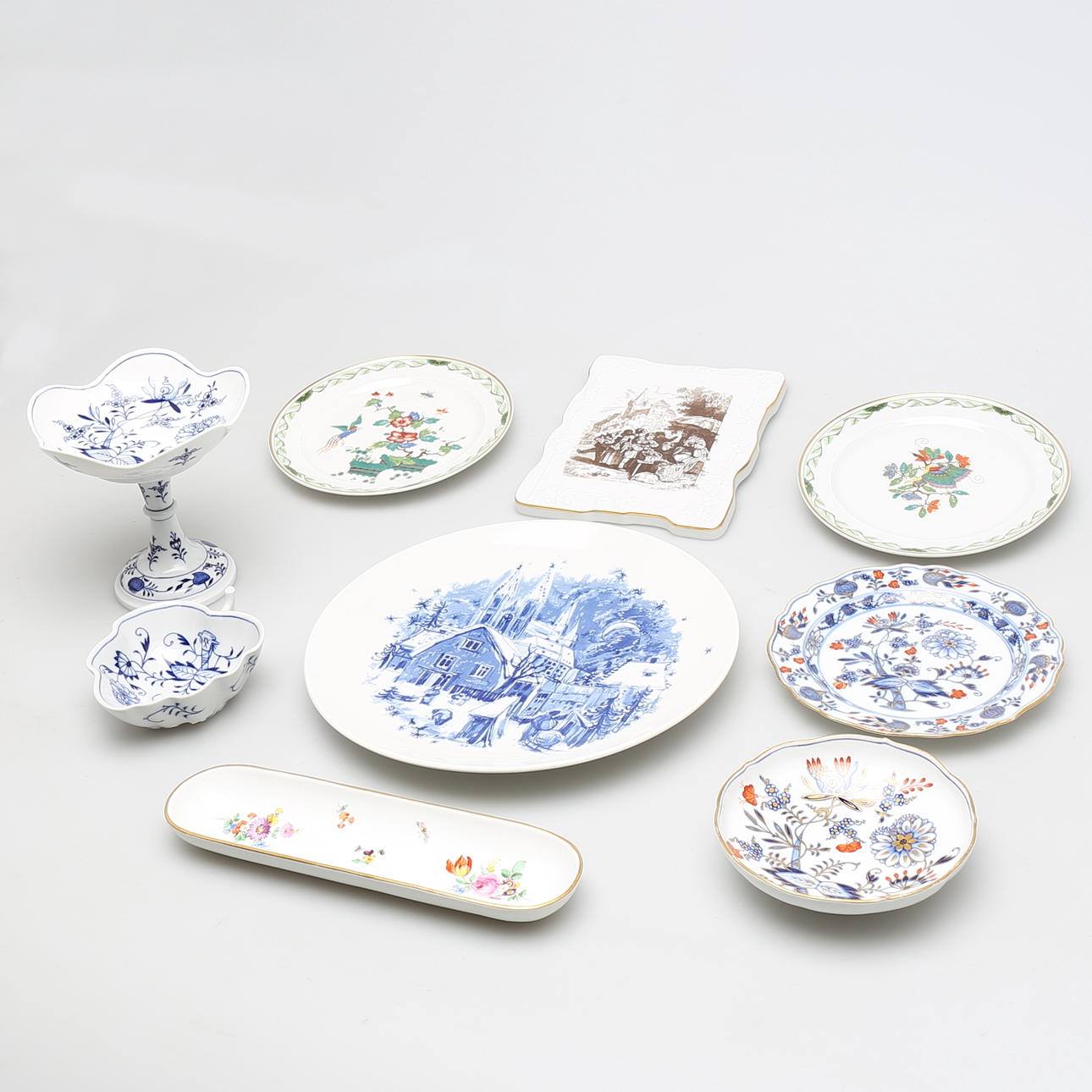 PARTI PORSLIN, 9 delar, Meissen, Tyskland.