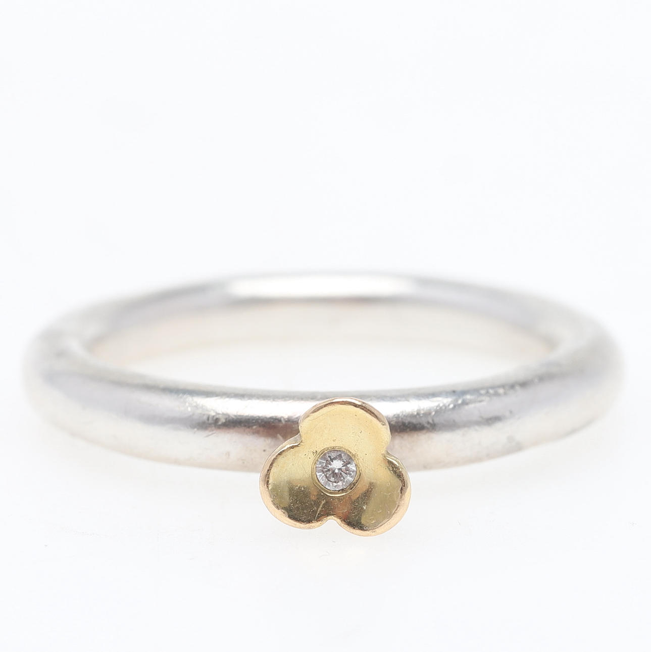 RING, sterlingsølv & 18k guld med diamant, Pia Rauff, Danmark.