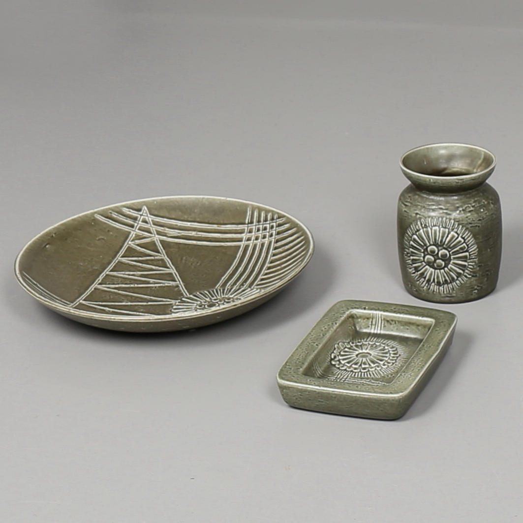 PARTI KERAMIK, 3 delar, "Zenit", Gunnar Nylund, Rörstrand.