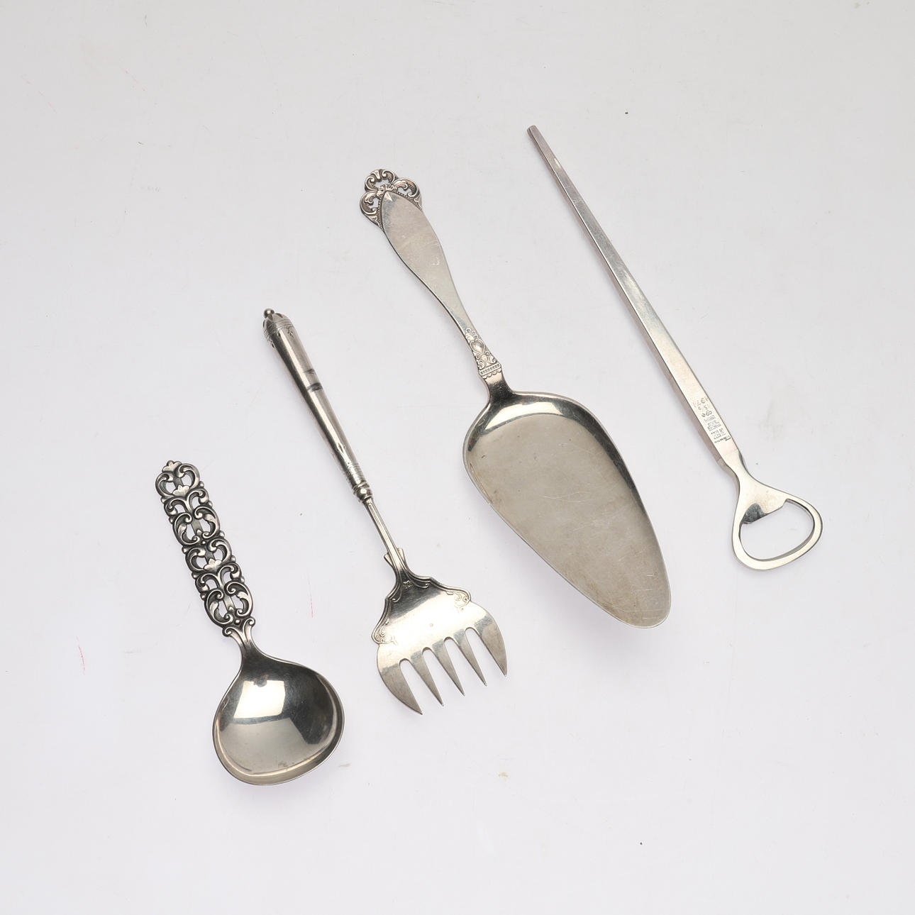 SILVER OBJECTS, 4 parts, including Theresia Hvorslev, Mema. Weight ...