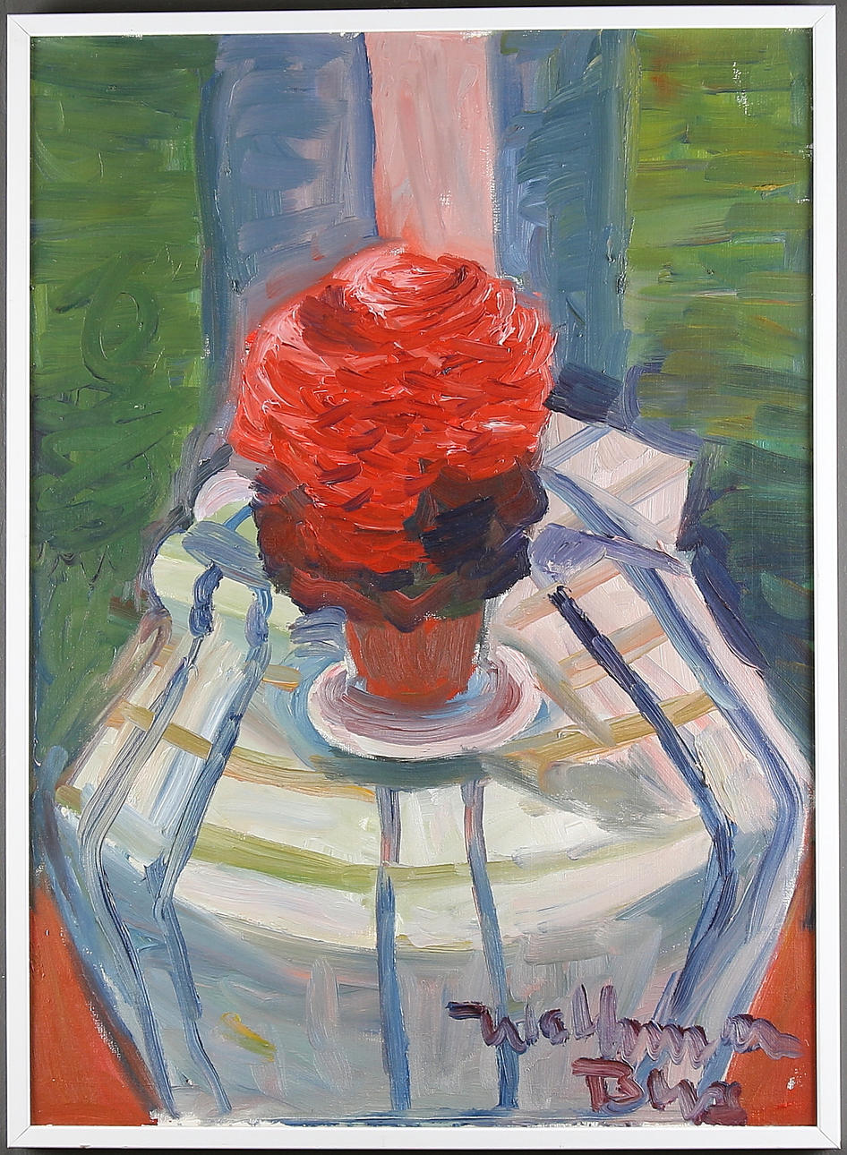 WALDEMAR BERG. Blomsterstilleben, olja på duk. Signerad.
