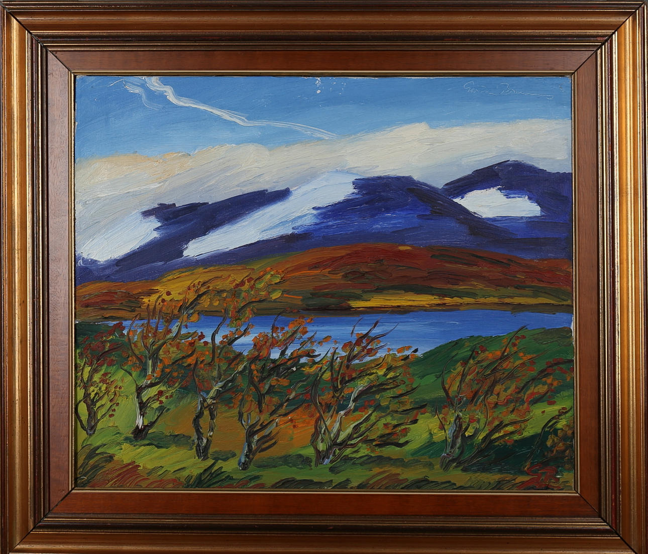 GÖRAN BRUNIUS. Fjällandskap, olja på duk, signerad GB.