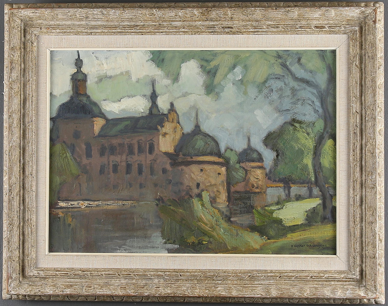 KARL GUSTAF STRANDBERG. Örebro Slott, olja på duk. Signerad.