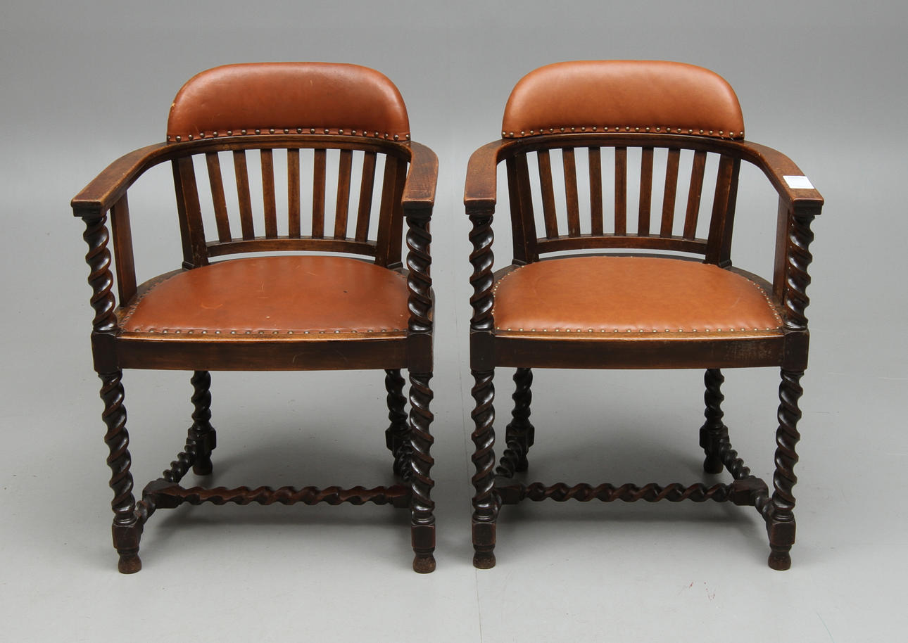 KARMSTOLAR, 1 par, Barockstil, 1900-tal.