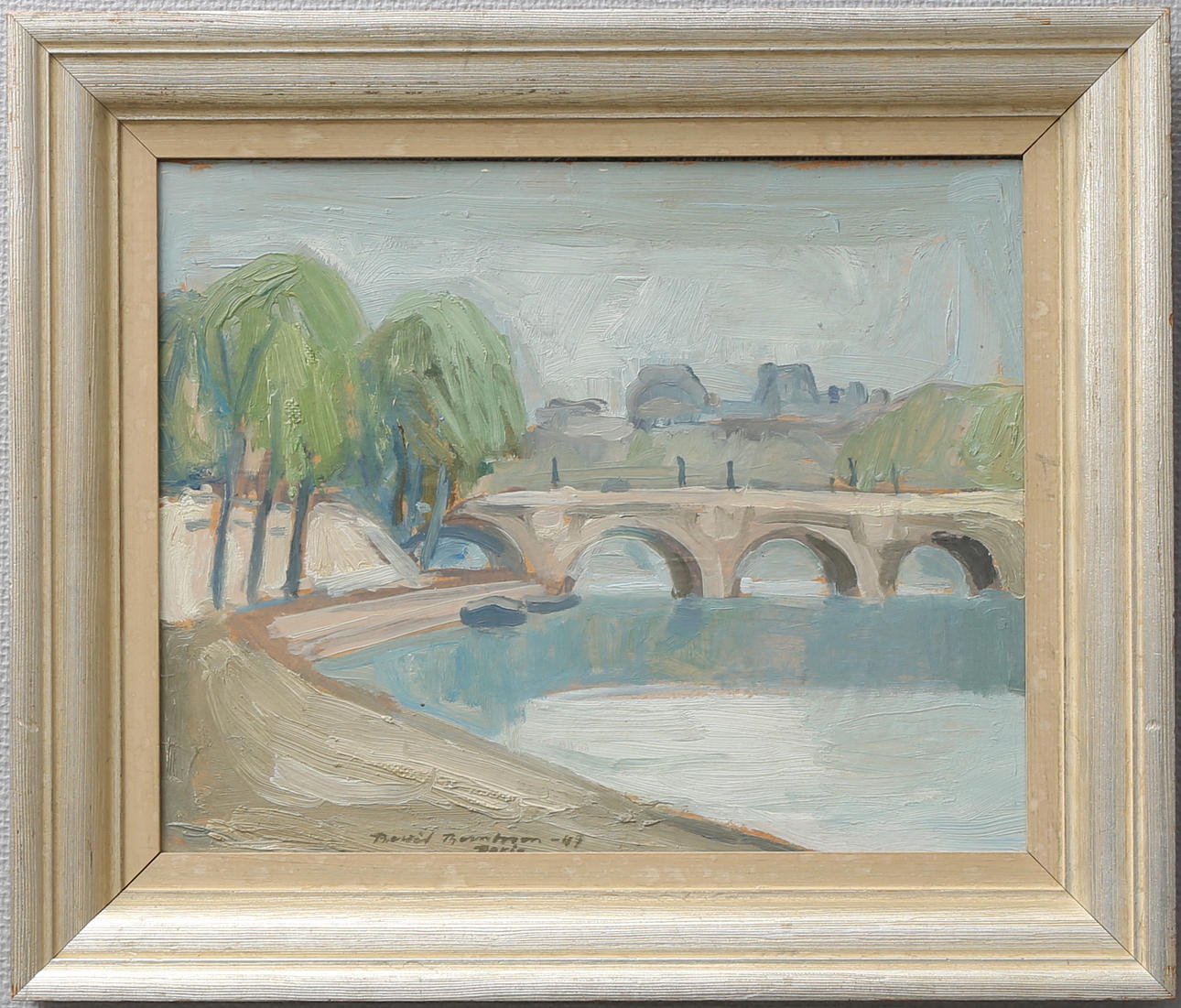 BERTIL BERNTSSON (1921-2002). Motiv från Paris. Olja på pannå, signerad och daterad -49.