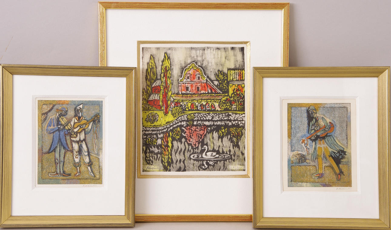 VYTAUTAS KASIULIS. 3 grafiska blad, signerade.