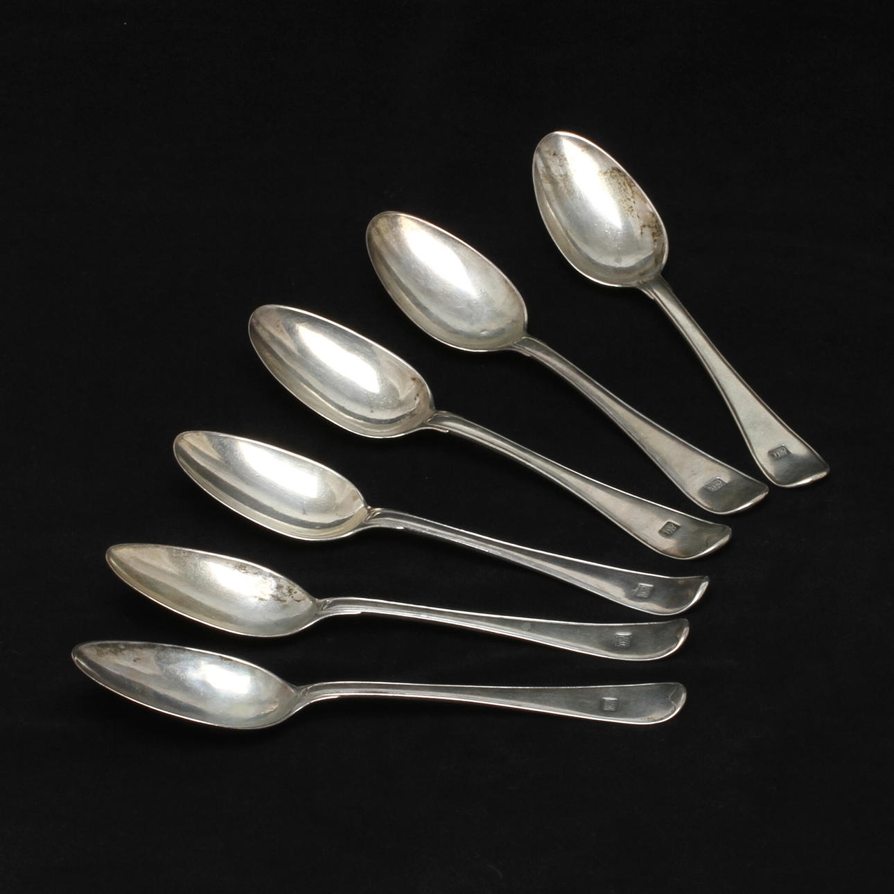 MATSKEDAR, 5+1 st, silver, modell svensk rund, 1781/1795.