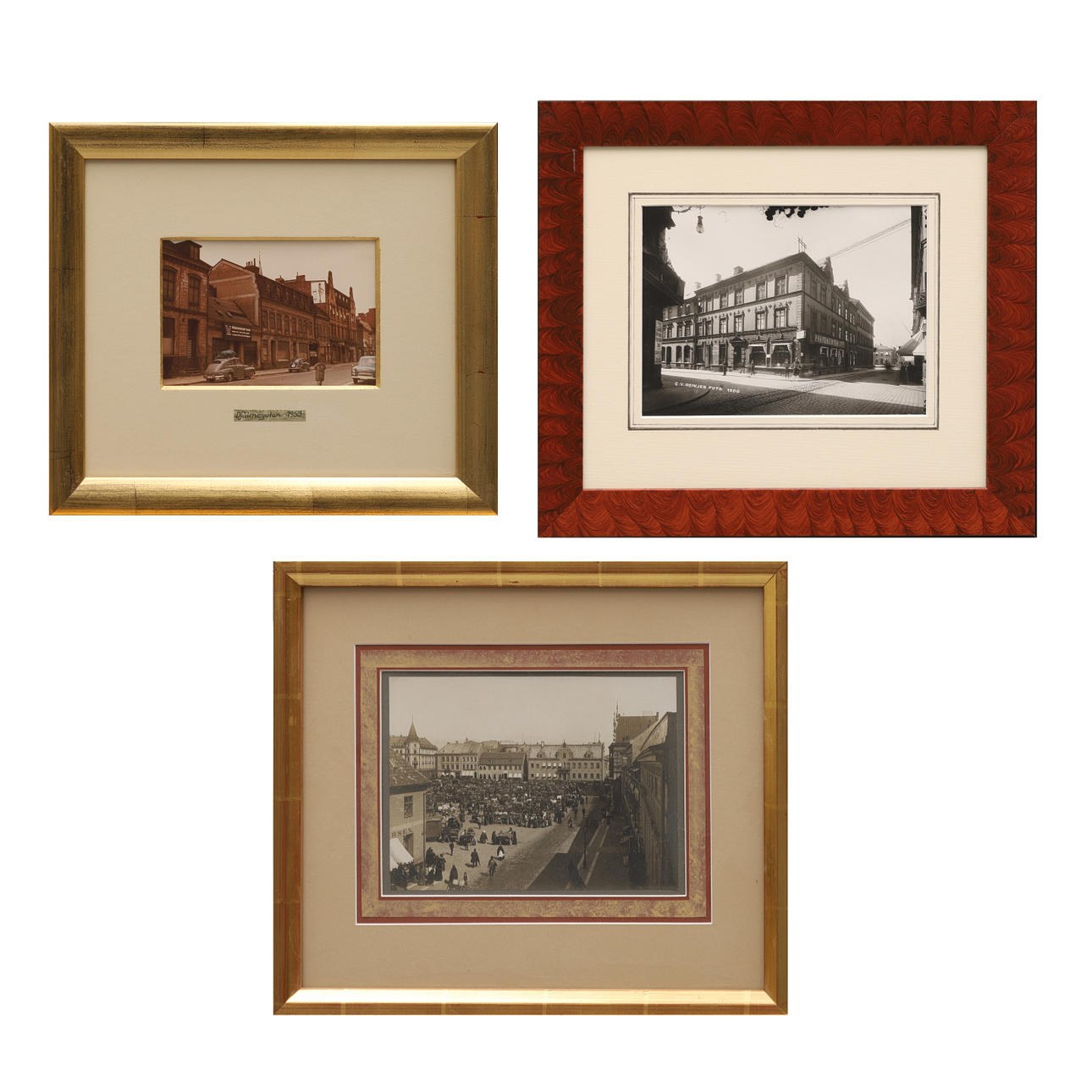 PHOTOGRAPHS, 3 pcs., Malmö motif, 1900s.